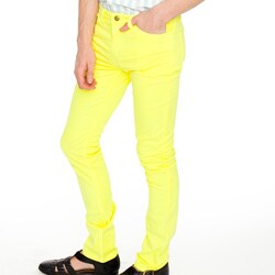 American Apparel Women's Fluorescent Yellow Stretch Cotton Twill Pants
