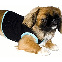 American Apparel Black/ Aqua California Fleece Dog Vest