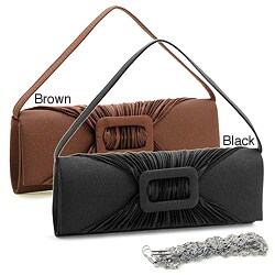 Dasein Pleated Satin Evening Bag