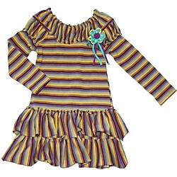 Beetlejuice London Girl's Layered Stripe Dress