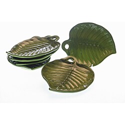Certified International 'Bahamas' 3-D Palm Leaf Dessert Plates (Set of 6)