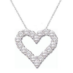 14k White Gold 1/2ct TDW Diamond Heart Necklace (G-H, I1)