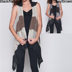 Elan Women's Striped Wool-blend Sleeveless Vest