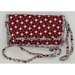 Laura Ashley Quilted Cotton Tri-fold Red/Black Polka Dot Clutch