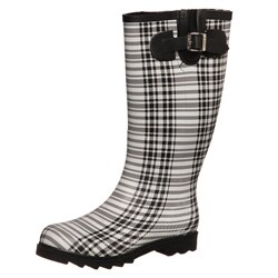Dirty Laundry Women's 'Raindrop' Black/White Rain Boots