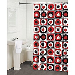  'Vintage Squares Red' Shower Curtain