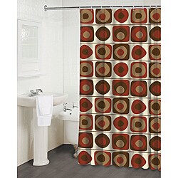  'Vintage Squares Garnet' Shower Curtain
