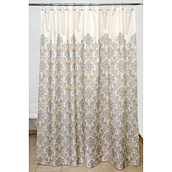Waverly Bedazzled Grey Damask Shower Curtain