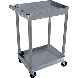 Luxor Grey 2 Tub Shelf Utility Cart