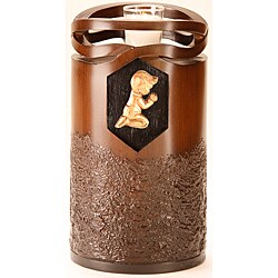 Star Legacy's Infinity Wood Finish Large Urn with Child/ Infant Medallion