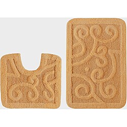Celebration 'Large Scroll' Bath Rugs (Set of 2)