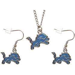 Detroit Lions Necklace and Dangle Earring Charm Set