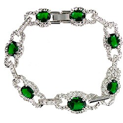 Cano Green and White Crystal Bracelet