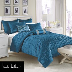 Nicole Miller City Square Peacock Full/Queen-size Coverlet