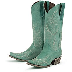 Lane Boots Women's 'Ashlee Lace' Turquoise Leather Cowboy Boots