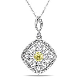 Miadora 10k Gold 1/2ct TDW Yellow and White Diamond Necklace (H-I, I2-I3)