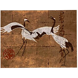Fabrice de Villeneuve 'Cranes in Flight' Canvas Art