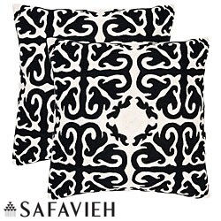 Morrocan 22-inch Embroidered Black Decorative Pillows (Set of 2)