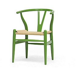 Mid-Century Modern Green Wood Y Wishbone Chair