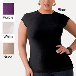 Illusion Women's Plus Size Microfiber Cap-sleeve Tee