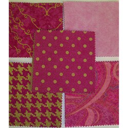 Fabric Cuts Charms Bright Pink Craft Squares 