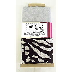 Fabric Cuts Grey and Zebra Cotton Crafting Yards