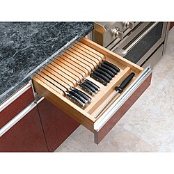 Trim-to-Fit Wood Knife Block Organizer