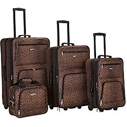 Rockland Leopard 4-piece Expandable Luggage Set