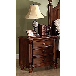 Enitial Lab 3-Drawer Brown Cherry Nightstand