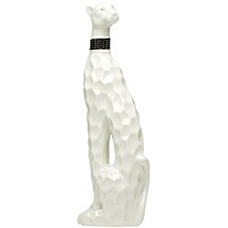 Red Vanilla 15-Inch White Canine Ceramic Figurine