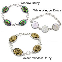 Pearlz Ocean Sterling Silver Window Druzy Oval Bracelet