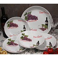 Lorren Home 5-Piece Meditteranean Porcelain Pasta Set