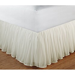 Cotton Voile Ivory 15-Inch Drop Queen Bedskirt