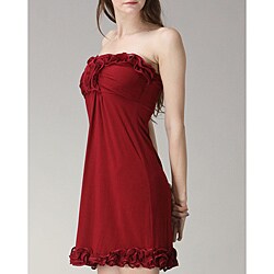 Dating Apparel Junior's Chiffon Ruffle Strapless Dress