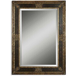 Cadence Burnished Wood Small Antique Framed Mirror
