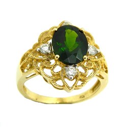 D'sire 10k Gold Chrome Diopside and 1/4ct TDW Diamond Ring (H-I, I1-I2)