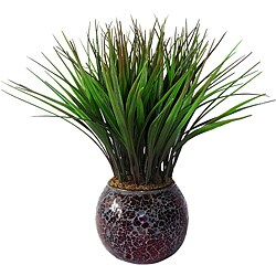 Laura Ashley Grass in Red and Brown Mosaic Container (Set of 2) 
