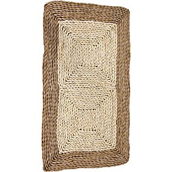 Asian Natural Rush Grass and Maize Rug (2'7 x 1'6)