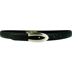 Vecceli Italy Women's Black Alligator-skin Embossed Cowhide Belt