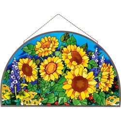 Joan Baker Hand-painted Sunflower Field Framed Art Panel