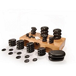 High Polish 50-piece Basalt Lava Hot Stone Massage Kit