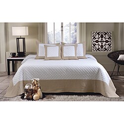 Brentwood Ivory/ Taupe Queen-size Quilted Bedspread Set