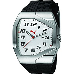 Puma Unisex Track Silver and White Watch