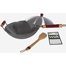 Concept Housewares Professional Carbon Steel 4-Piece 14-Inch Wok