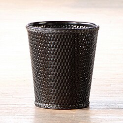 'Carter' Black Round Woven Wastebasket 