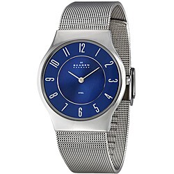 Skagen Men's Steel Blue Dial Mesh Bracelet Watch 