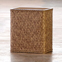 'Carter' Cappuccino Rectangular Woven Wastebasket 