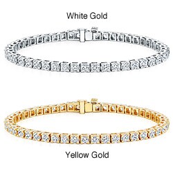 14k Gold 10ct TDW Diamond 9-inch Tennis Bracelet (J-K, I2)