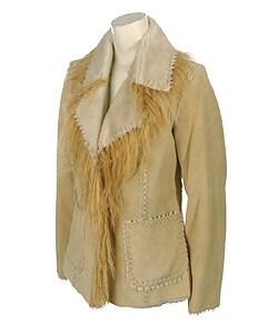 Guess Honey Suede Faux Shearling Jacket