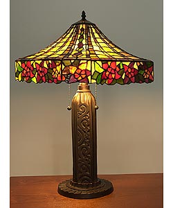 Tiffany-style Rose Mission-style Table Lamp